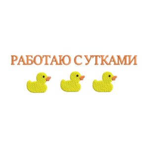 Одежда с вышивкой Работаю с утками